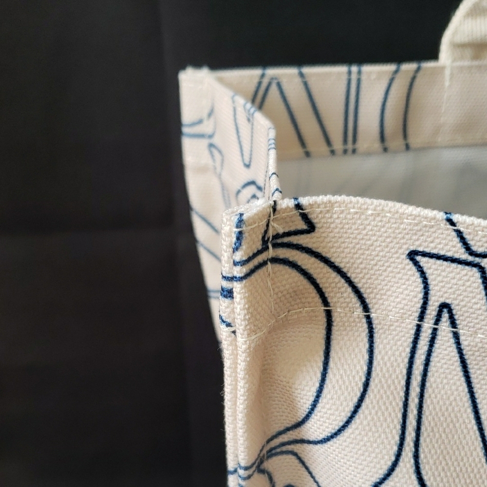Gentlewoman Ivory Canvas Tote with Navy Logo - Picture 7 of 14